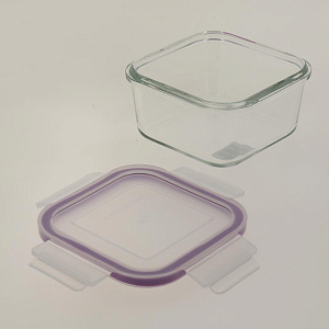 Контейнер Eley квадратный 450мл. из жаропрочного боросиликатного стекла. Крышки Air Lock обеспечивают полную герметичность контейнер 000000000001189865