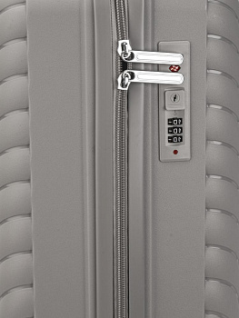 Чемодан на колесах S (36х22х55см) молния серый PP 000000000001226537