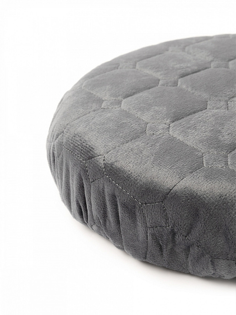 Чехол на табурет 33см DE'NASTIA круглый на резинке графит полиэстер 000000000001229939