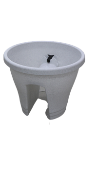 Кашпо на перила D30см H24см 6,5л Белый мрамор пластик 000000000001194502