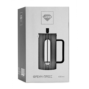 Френч-пресс 600мл BRAVO черный боросиликатное стекло 000000000001221818