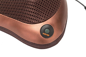 Подушка массажная 34,5x11,8x19см ШЕЯ ПЛЕЧИ СПИНА BRADEX коричневая пенополиуретан полиэстер ABS-пластик металл 000000000001210489