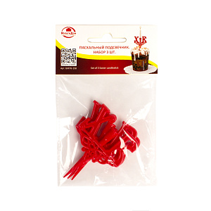 Набор пасхальных подсвечников 3шт 5,5х8,5х1см МУЛЬТИДОМ пластик 000000000001217278