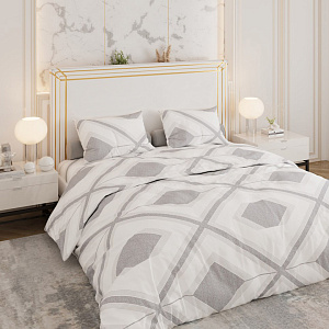 Комплект постельного белья Евро LUCKY (пододеяльник 200х220см, простыня 220х240см, наволочки 70х70см-2шт) Ромб поплин хлопок 000000000001212725