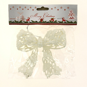 Украшение декоративное Бантик 11см белый R010497 000000000001191473