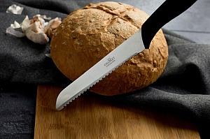 Нож для хлеба малый НХМ-01 ПОСУДА ЦЕНТР, нержавеющая сталь/полипропилен, лезвие 16,3см/общая длина 28,8см, толщина металла 1,2мм, 09 000000000001199134