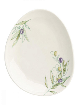 Тарелка десертная 19,5x15,5x2см DE'NASTIA Оливки плоская фарфор 000000000001217744