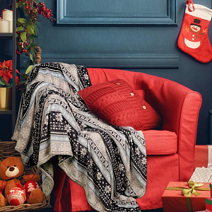 Плед 150х200см LUCKY Снежинка серый 100% полиэстер 000000000001208792