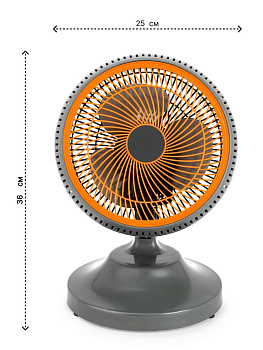 Вентилятор настольный 36х25см 220В 35Вт 2скорости режим поворота регулировка наклона серый пластик 000000000001227271