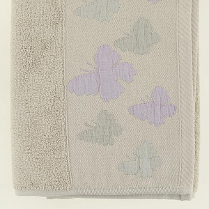 Полотенце 70х130см Dina Me бордюр бабочки бежевое 100% хлопок 000000000001208688