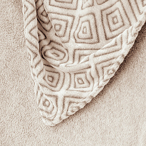 Плед 150x200см LUCKY Ромб двойной бежевый/коричневый полиэстер 000000000001222754