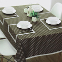 Комплект LUCKY Прованс (скатерть 150x250см + 4 салфетки 43x43см) в горох коричневый/белый 100% полиэстер E020172 000000000001202447