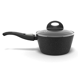 Ковш с крышкой 1,2л SERVITTA Black Stone съемная ручка алюминий Ковш с крышкой 1,2л SERVITTA Black Stone съемная ручка алюминий 000000000001221026