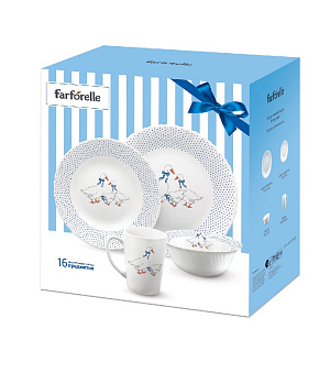 Набор столовой посуды 16 предметов FARFORELLE Гуси стеклокерамика Набор столовой посуды 16 предметов FARFORELLE Гуси стеклокерамика 000000000001214056