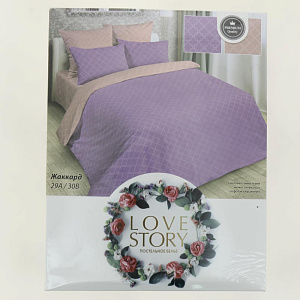 Комплект постельного белья ЕВРО Love Story наволочки 2шт 70х70см простынь 220х200см пододеяльник 215х200см 100% полиэстер микс/ЕВРО 000000000001205992