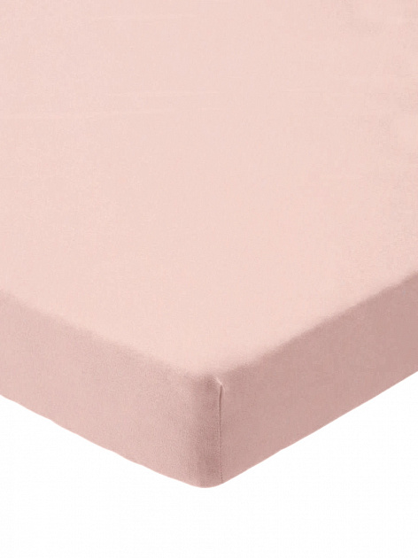 Простыня на резинке 160x200+25см DE'NASTIA розовая трикотажная 100% хлопок 000000000001211327