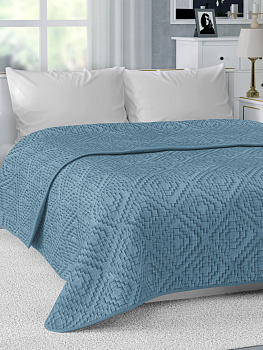 Покрывало DE'NASTIA Пиксель двухст. 200х240см 100%Полиэстер синий U000146 000000000001198840