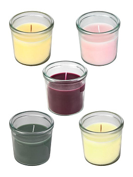 Свеча в стакане 7х7см FORA в ассортименте парафин 000000000001226067