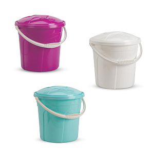 Ведро 10л с крышкой в ассортименте полиэтилен 000000000001226278