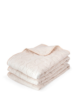 Покрывало 200х240см DE'NASTIA Бабочки двустороннее молочное 100%полиэстер 000000000001198830