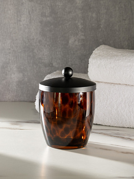 Органайзер универсальный (для косметики, ванных аксессуаров) DE'NASTIA Лео черный/коричневый стекло 000000000001218910