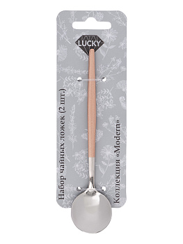 Набор чайных ложек 2шт LUCKY Modern розовый/серебро нержавеющая сталь 000000000001212643