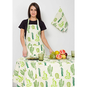 Фартук 65х60см ЭТЕЛЬ Кактусы репс пл 130г/м2  хлопок 000000000001185457