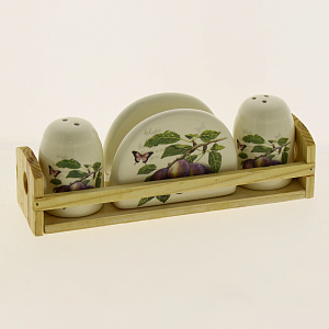 Набор для специй 2шт ELRINGTON СЛИВА (солонка/перечница) деревянная подставка 000000000001185041