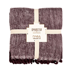 Плед 150x200см DE'NASTIA под мохер Темная бахрома темно-фиолетовый акрил 000000000001222317