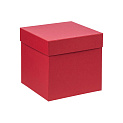 Коробка подарочная 13x13x13см РУТАУПАК тиснение ЛЕН красный картон 000000000001222367