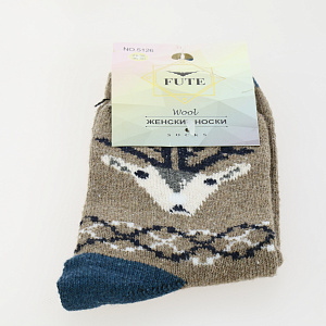 Носки женские р.40-44 FUTE тонкая ангора шерсть-30%/полиамид-25%/вискоза-20%/ангора-20%/эластан-5% 000000000001214276