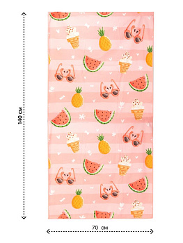 Полотенце пляжное 70х140см Фрукты микрофибра полиэстер 000000000001227517