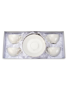 Набор чайный 8 предметов Классик с серебром подарочная упаковка фарфор 000000000001228341
