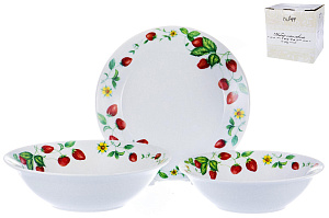Набор столовый 13 шт 6мелких тарелок/6салатников/1салатник Земляника подарочная упаковка Феникс Olaff 103-02020 000000000001197915