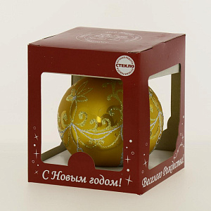 Декоративное украшение 9см Шар 4,5 БИРЮСИНКА Корона стекло 000000000001179989