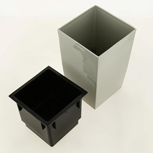 Кашпо для цветов 2,5л 160х160х260мм GARDENPLAST ЖАСМИН со вставкой светло-серый пластик 000000000001207381