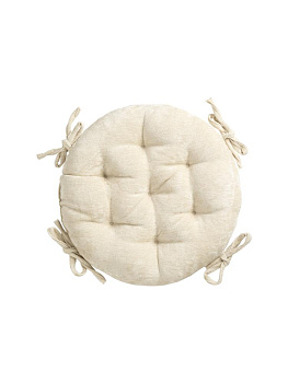 Подушка на стул 40см DE'NASTIA молочный велюр меланж полиэстер 000000000001226729