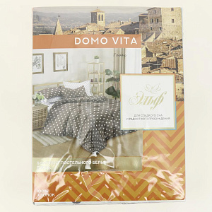 Комплект постельного белья 2-спальный ЭЛЬФ DOMOVITA Горох Макси простыня220х215см пододеяльник175х215см наволочки2шт-70х70см бязь хлопок 100% 000000000001206594