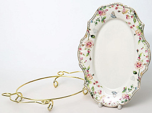 Блюдо овальное 30,5см BALSFORD Стефания на подставке подарочная упаковка фарфор 000000000001203930