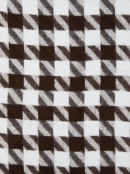 Палантин 70х180см орнамент гусиная лапка коричневый полиэстер 000000000001229211