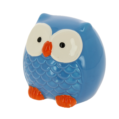 Декоративная копилка Совушка синяя из керамики / 10х8см арт.76555 000000000001195736