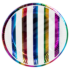 Набор тарелок одноразовых 6шт 18см Хамелеон полосы бумага 000000000001210189