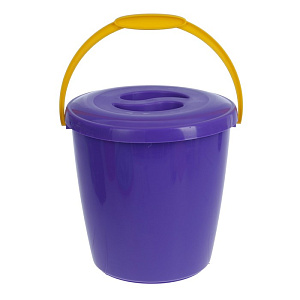 Ведро мерное с крышкой 10л ИНТЕРМ утолщенная стенка фиолетовый пластик 000000000001220205