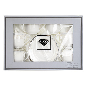 Набор чайный 12 предметов Stephanie с перламутром серебро фарфор 000000000001219807