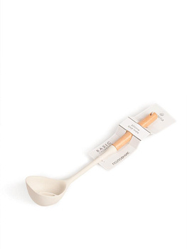 Половник 33x8x6,5см DE'NASTIA Силвуд деревянная ручка молочный силикон/бук 000000000001227987