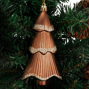 Декоративное украшение Набор 3шт 13,5см Елка серия Бронзовая микс пластик 000000000001224110