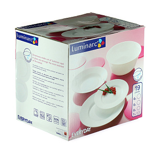 EVERYDAY Набор столовой посуды 19 предметов LUMINARC стекло 000000000001061748