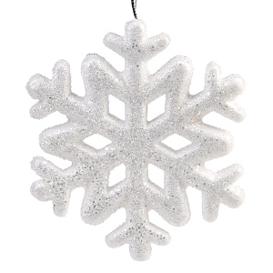ДУ Снежинка глиттер белый 10x10x1см 78741 000000000001179680