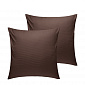 Наволочки 70х70см-2шт DE'NASTIA коричневый сатин-страйп 3мм хлопок-100%