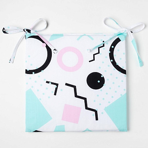 Подушка на стул Этель "Квадраты" 32х32см, репс, пл.130г/м2, 100% хлопок 4126971 000000000001200094